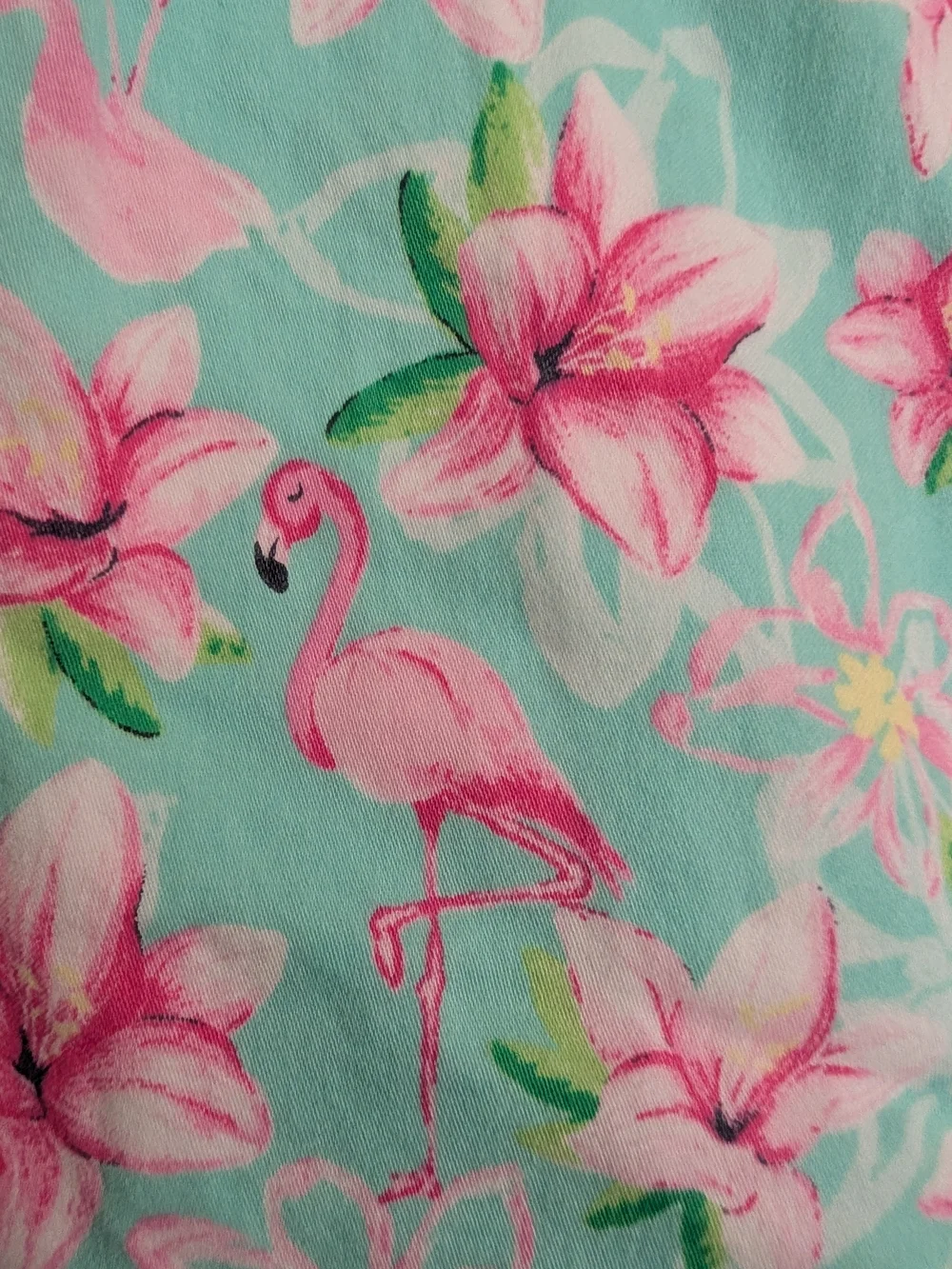 crown & ivy Mint Floral Flamingo Cotton Nightgown with Pink Accents